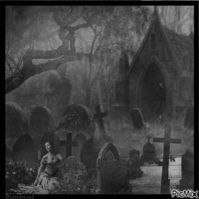 Gif animé gothique cimetière